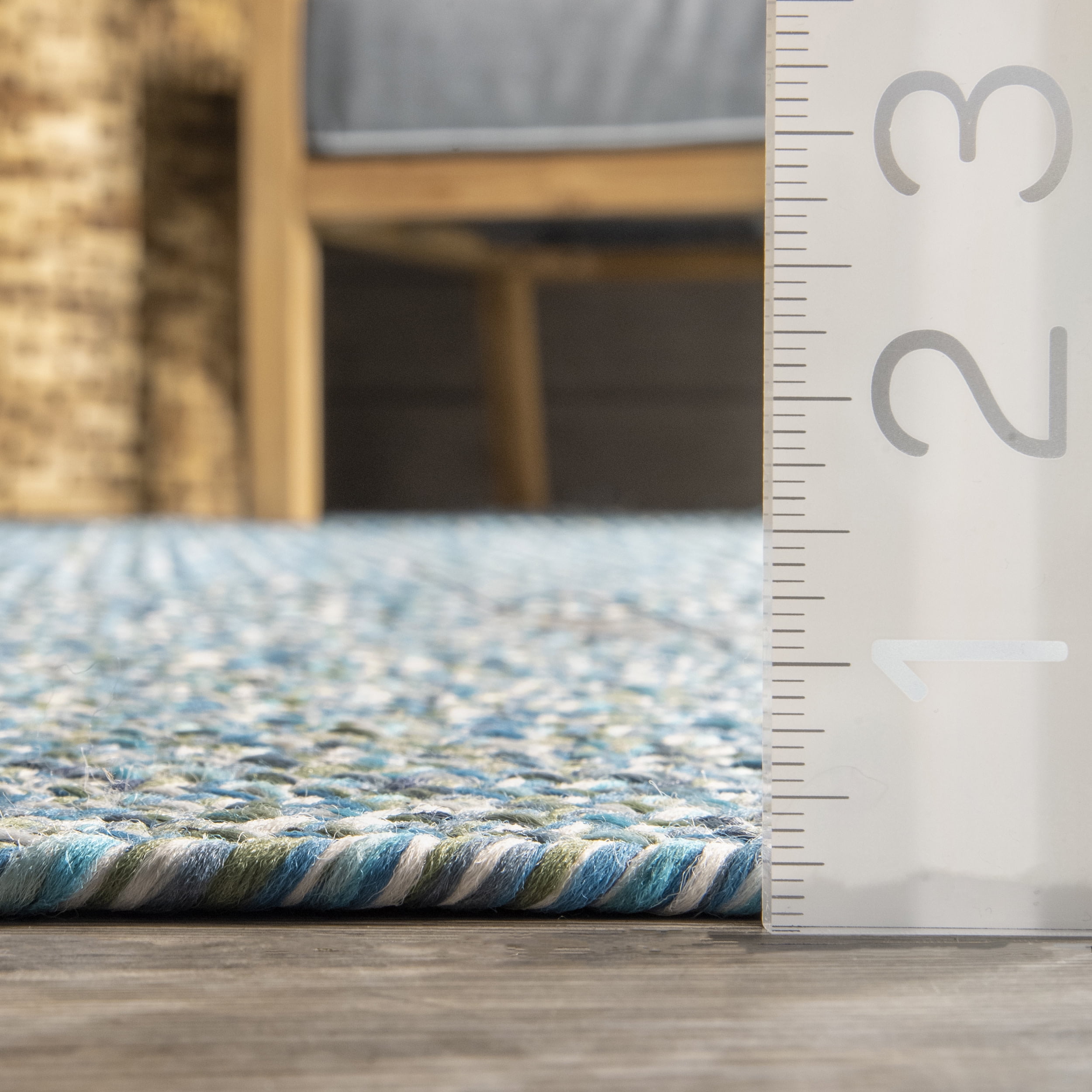 nuLOOM Wynn Braided Indoor/Outdoor Aqua 5' x 8' Casual Area Rug