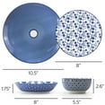 thumbnail image 5 of Elama Aurora 16 Piece Assorted Porcelain Double Bowl Dinnerware Set in Blue, 5 of 7