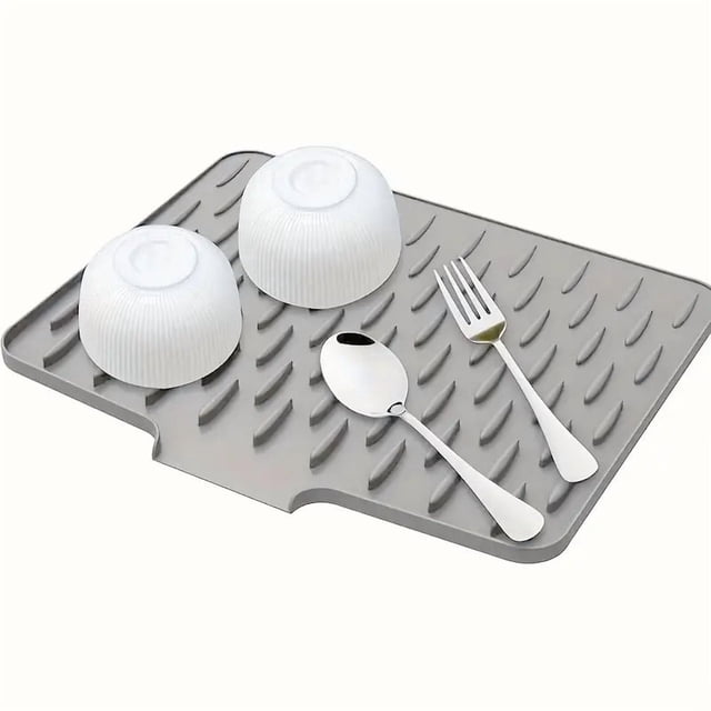 XHSGX Alfombrilla drenaje silicona antideslizante cocina diseño integrado resistente calor fácil limpieza encimera negro