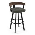thumbnail image 1 of Amisco Tabouret de Bar Pivotant en Polyester 29.5 Pouces Gris Charbon/noir, 1 of 3