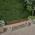 thumbnail image 2 of 61.75" Brown and White Contemporary Rectangular Outdoor Patio Dining Bench, 2 of 5