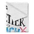 thumbnail image 2 of Saying Soft Flannel Fleece Throw Blanket, Life is Better at the Beach Lettering with Flip Flop, Cozy Plush for Indoor and Outdoor Use, 50" x 70", Magenta Azure Blue, by Ambesonne, 2 of 5