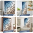 thumbnail image 5 of Navy Blue Brown Ombre Waterproof Shower Curtain, 72"x72" Washable Polyester Fabric Shower Curtains for Bathroom, Modern Geometric Abstract Cream Decorative Bathtub Curtain Sets with Hooks, 5 of 9