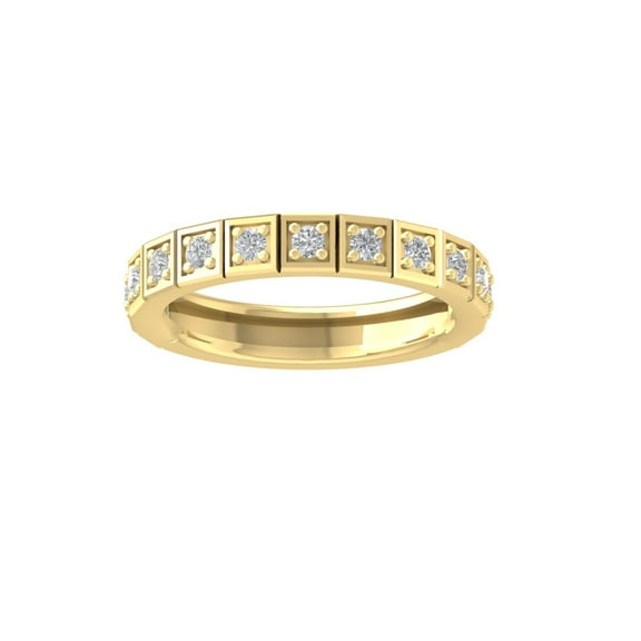 ARAIYA FINE JEWELRY 14K Yellow Gold Round Lab Grown Diamond Wedding Band Ring (1/3 cttw, VS Clarity, D-F Color) Size 9