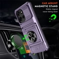 thumbnail image 3 of For Motorola Moto G Power 2025 Phone Case with Finger Ring Holder Kickstand, Card Slots，Heavy Duty Shockproof Rugged Protective Working with Magnetic Car Phone Mount,Purple,For Moto G Power 2025, 3 of 7