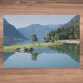 thumbnail image 5 of Ambesonne Scenery Jigsaw Puzzle Durable Cardboard, Mountainous Reflections, 1000 pcs, Cadet Blue and Olive Green, 5 of 5