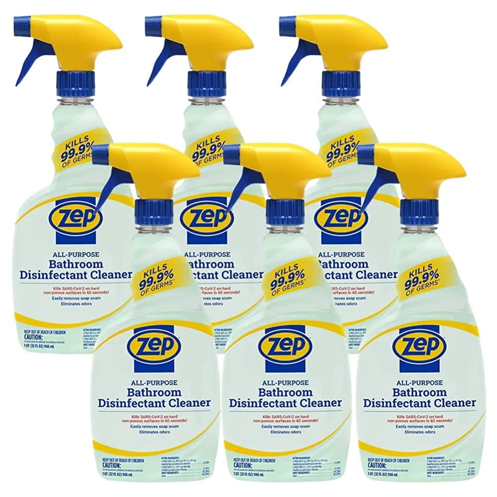 Zep, All-Purpose Bathroom Disinfectant Cleaner, 32 Fl. oz. (6 Pack