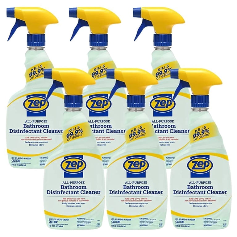 Zep, All-Purpose Bathroom Disinfectant Cleaner, 32 Fl. oz. (6 Pack