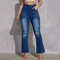 thumbnail image 4 of Hfolob Women's Jeans Women Wide Leg Jeans High Waisted Stretchy Straight Leg Jeans Buttoned Loose Denim Pants With Pocket Classics, 4 of 8