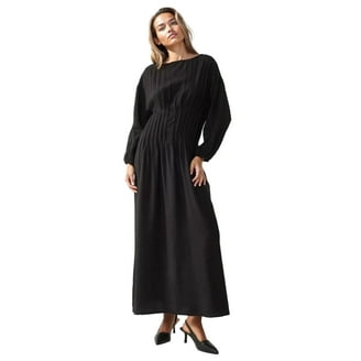 Printed Long Sleeve Viscose Maxi Dress - Walmart.com