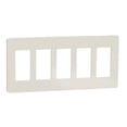 thumbnail image 1 of Square D X Series Standard Size Screwless Wall Plate for Outlet and Light Switch, 5 Gang, Matte Light Almond, 1 of 6