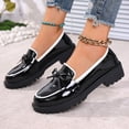 thumbnail image 6 of Gpaecead Women Bow Thick Sole Loafers Patent Leather Non Slip Heightening Spring Summer Versatile Slip On Shoes, White, 6 of 6