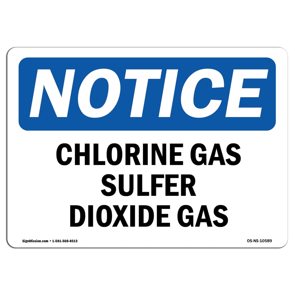 Chlorine GasHeavy Duty Sign or Label OSHA Danger Sign