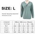 thumbnail image 2 of Camisas para mujer Tops casuales de manga larga Blusas de trabajo, camiseta holgada con botones y cuello en V liso, verde, S-XL, 2 of 6