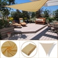 thumbnail image 2 of 12' x 12' x 12' Toldo de vela de sombra triangular beige, permeable al agua y bloque UV, resistente, fácil de instalar y duradero para jardín trasero, 2 of 5