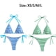 thumbnail image 5 of Guardurnaity de niña con top triangular y cuello halter, braguita estampada, traje de baño de piezas. Tejido suave, perfecto para viajar. conjuntos de ropa Rayas azules METRO, 5 of 6