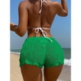 thumbnail image 5 of Women's Hollow Out Drawstring Waist Bikini Cover Up Shorts Tie Front Crochet Cover Up Bottom, 5 of 7
