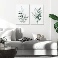 thumbnail image 5 of ArtbyHannah 2 Pieces 16x24 inch Modern Framed Canvas Wall Art Set with Botanical Green Eucalyptus Leaf Prints for Bedroom Ready to Hang, 5 of 10
