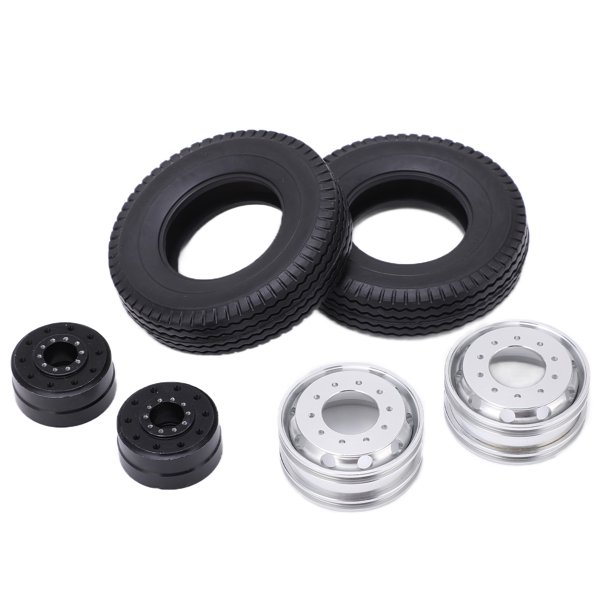 2 piezas BUJE DELANTERO DE GOMA DE ALEACION DE ALUMINIO CON Neumética, Resistente al DESGASTER DURADERA 1/14 PIZAS DE COCHE RC 22 MM DE ANCO ACCESORIOS DE RUEDA DE COCHE RC PARA