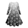 thumbnail image 5 of Girl Christmas Dress Christmas Print Long Sleeve Christmas Dress Baby Outfit Christmas Dress Up Clothes 8-9 Years, 5 of 5