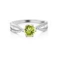 thumbnail image 2 of Gem Stone King 925 Sterling Silver Green Peridot Women's Infinity Ring (1.09 Cttw, Round Cut 6MM, Gemstone Birthstone, Available in Size 5, 6, 7, 8, 9), 2 of 4
