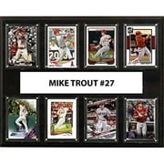 C & I Collectables 1215TROUT8C 12 x 15 po. Mike Trout MLB Plaques de 8 cartes Los Angeles Angels Giants