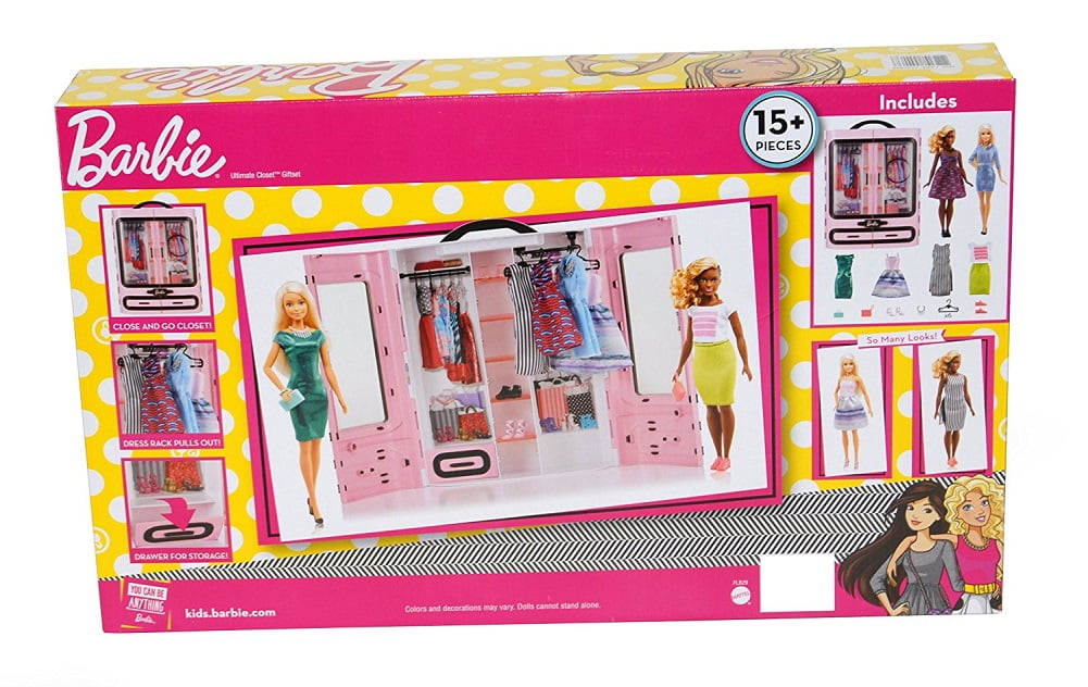 Barbie Doll Playsets - Ultimate Closet Giftset - 15+ Pieces Includes: 2 Dolls, Closet, Clothes