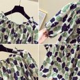 thumbnail image 4 of Kcodviy Hauts à Manches Courtes Blouses Crème Amples pour Femmes Épaule Chiffon Imprimé Chemise Décontractée en Lin pour Femmes Blouse Décontractée Froide pour Femmes, 4 of 4