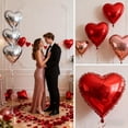 thumbnail image 4 of Paquete de globos Aikitub en forma de corazón rojo, oro rosa y plata x12, 4 of 7