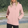 thumbnail image 4 of Jacket for Women Dressy New Women's Softshell Rain Jackets Fleece Lined Warm Jacket Light Hooded Windproof Jackets Coat for Outdoor Hiking Pinky 3XL, 4 of 6