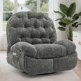 thumbnail image 1 of YSICK Oversized Power Swivel Rocker Recliner Chair with USB Ports Chenille for Living Room,Grey, 1 of 7