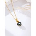 thumbnail image 4 of TANGPOET Tahitian Black Pearl Crown Valentines Necklace For Women,925 Silver Saltwater Pearl Jewelry, Gift For Friend Mother Wife, 4 of 5