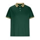 thumbnail image 1 of Camisa Elvqul para Hombre Manga Corta Casuales Verde Botones con Estampado de Rayas Solapa, 1 of 4
