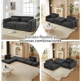 thumbnail image 4 of Sofá Cama de 2 Plazas para Salón, Sofá Modular Convertible con Espuma Viscoelástica, Mueble de Ahorro de Espacio, 180×180×80 cm (Negro), 4 of 8