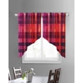 thumbnail image 3 of Red Purple Swag Valances for Windows, Modern Striped Plaid Abstract Oil Painted Rod Pocket Sheer Valances for Small Windows, Swag Toppers Light Filtering for Kitchen Living Room 2 Panels 36''x36'', 3 of 6