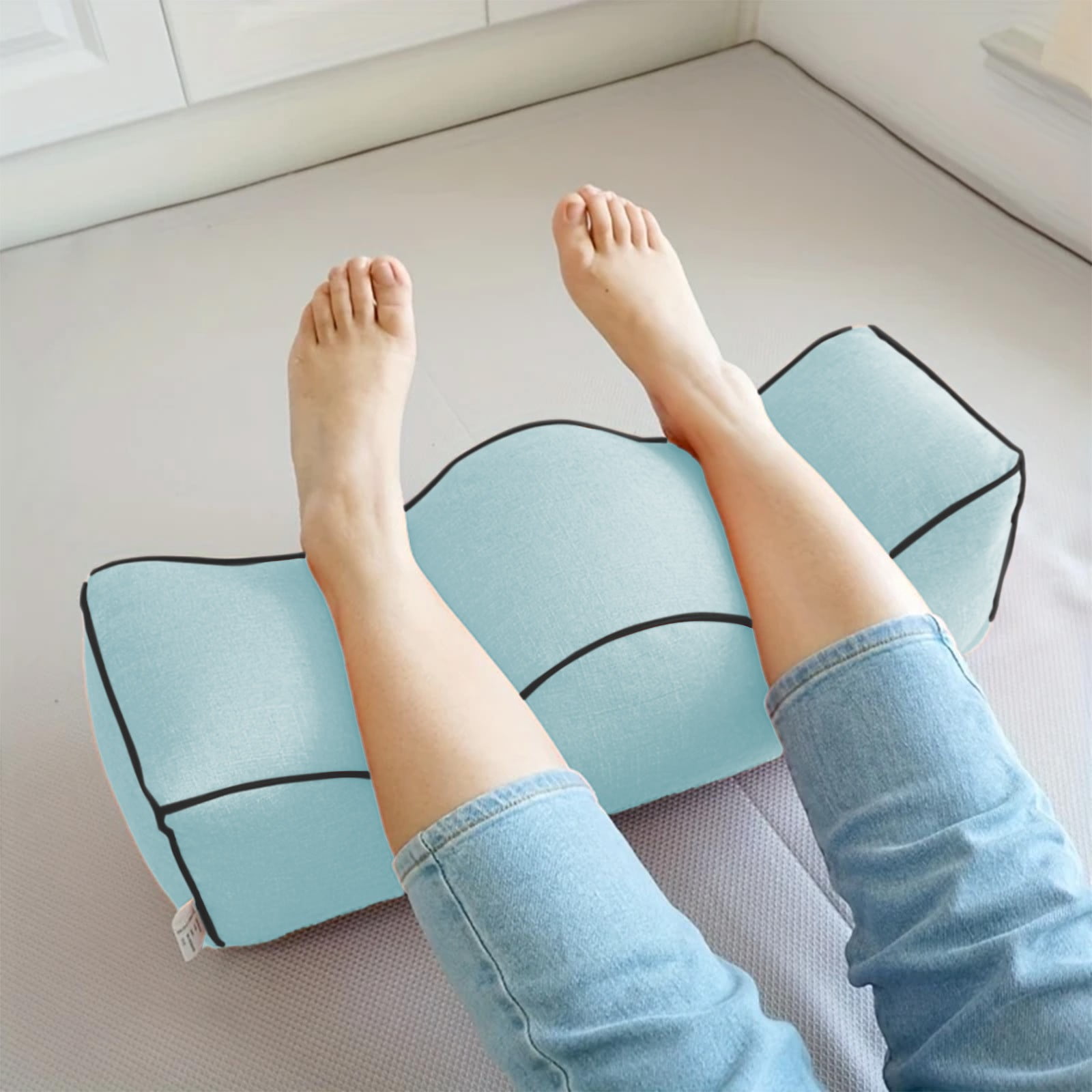 Nilvkv Cooling Pregnancy Leg Support Pillow Memory Foam Height Elevation Cushion Removable Washable Cover 23.62x7.87 Inches