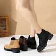thumbnail image 7 of Chelsea Ankle Boots for Women Platform Lug Sole Chunky Heel Round Toe Slip on Stretch Fall Short Booties, 7 of 7