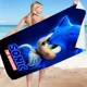 thumbnail image 2 of Toalla de baño de microfibra con estampado digital 3D de Anime Speed Sonic MANIA, para playa, 70 x 140 cm, regalo para bebés y niños, 2 of 5
