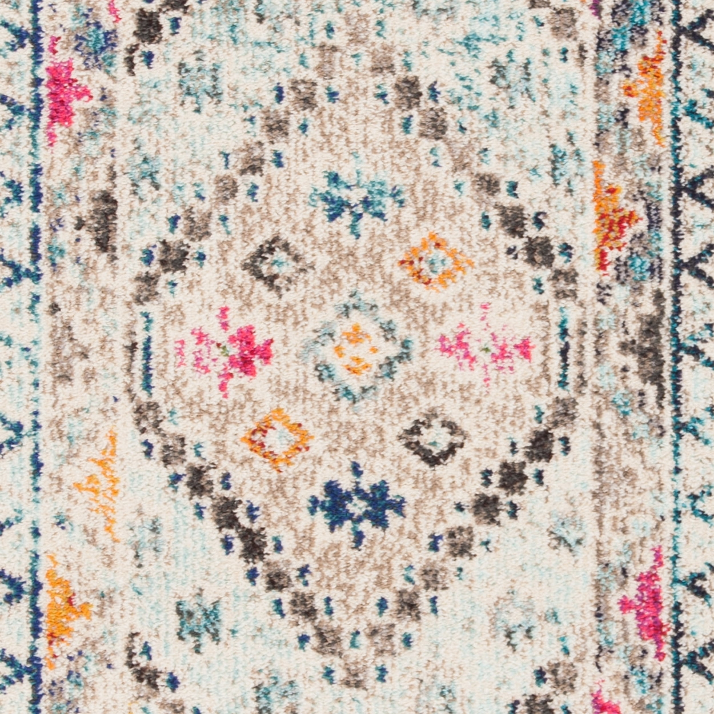SAFAVIEH Madison Lanford Vintage Geometric Runner Rug, Blue/Yellow, 2'2" x 10'