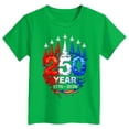 thumbnail image 4 of Toddler Girl's USA 250th Anniversary T Shirt Patriotic American Veteran Graphic Tee Soft Short Sleeve Casual Tops for America 250 Years Celebration Gibobby,13-14 Years,Green, 4 of 4