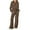 Brown, variant on Women 2 Piece Outfits 2026 Spring Fall Fashion Airport Wide Leg Pants Lounge Set Leisure Travel Vacation Clothes Sweatsuits