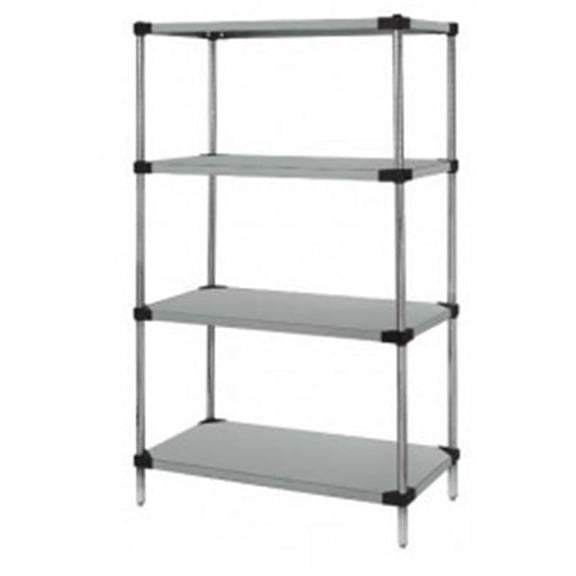 Galvanized Steel Solid 4 Shelf Unit - 24 x 42 x 86 in.