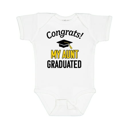 

Inktastic Congrats! My Aunt Graduated with Cap Boys or Girls Baby Bodysuit