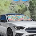 thumbnail image 3 of Binienty Sea Turtle Car Front Windshield Sun Shade Visor Easy Fold Tropical Hibiscus Floral Car Window Sunshades 2-Piece Windshield Sun Blocker Shade Universal for Most Vehicle Sedans SUV Truck, 3 of 7