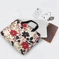 thumbnail image 5 of 16" Laptop Briefcase for Work Travel Laptop Shoulder Bag Carrying Handbag Laptop Case Red and Blacks Holly Leaves, 5 of 8