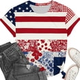 thumbnail image 4 of Yotami Womens Fourth of July T-Shirts Plus Size Crew Neck Short Sleeve Patriotic Shirts for Holiday American Flag Graphic Tees Clothes White, Size XXXXXL, 4 of 5