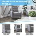 thumbnail image 4 of Merrick Lane Darcy Recliner Chair Gray Mid-Century Modern Fabric Tufted Upholstery Ergonomic Push Back Living Room Recliner, 4 of 16