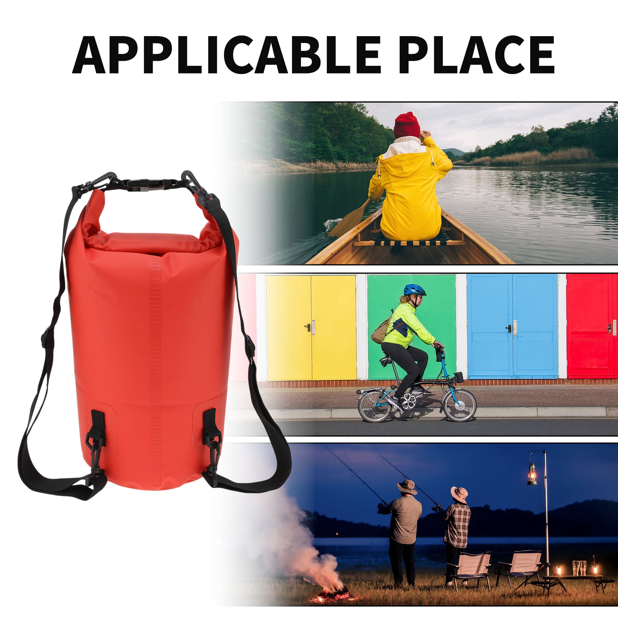 Unique Bargains Durable Waterproof Dry Bag Red Pattern 3