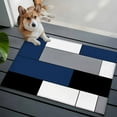 thumbnail image 5 of Navy Blue Black Grey Bathroom Rug Washable 2x3 Entryway Rug Non Slip Modern Irregular Geometric Abstract Front Door Mat Low Pile Indoor Doormat Throw Floor Carpet for Kitchen Bedroom Entrance, 5 of 8