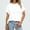 White, variant on Women Summer 2025 Tops Crew Neck T-Shirts Classic Plain Short Sleeve Tees Basic Causal Blouses Holiday Work Out Top Clothing